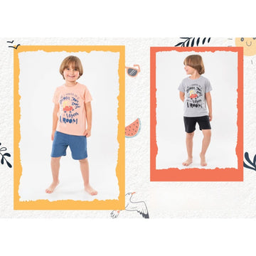 بيجامة تيشيرت مع شورت من جوكي ام ام أولادي قطن 100%، ألوان متعددة